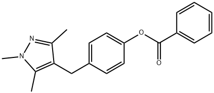 4-[(1,3,5-TRIMETHYL-1H-PYRAZOL-4-YL)METHYL]PHENYL BENZENECARBOXYLATE Struktur