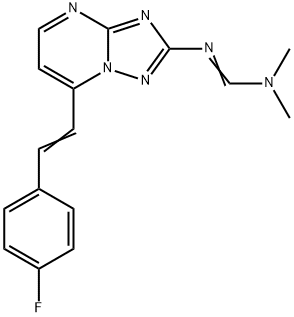 N'-[7-(4-FLUOROSTYRYL)[1,2,4]TRIAZOLO[1,5-A]PYRIMIDIN-2-YL]-N,N-DIMETHYLIMINOFORMAMIDE Struktur