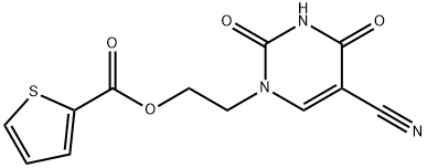 2-[5-CYANO-2,4-DIOXO-3,4-DIHYDRO-1(2H)-PYRIMIDINYL]ETHYL 2-THIOPHENECARBOXYLATE Struktur