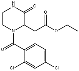 ETHYL 2-[1-(2,4-DICHLOROBENZOYL)-3-OXO-2-PIPERAZINYL]ACETATE Struktur