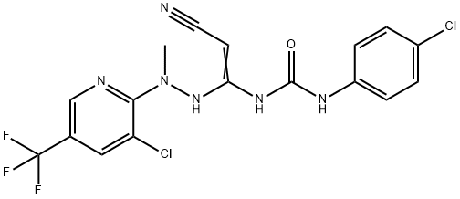 N-(4-CHLOROPHENYL)-N'-(1-(2-[3-CHLORO-5-(TRIFLUOROMETHYL)-2-PYRIDINYL]-2-METHYLHYDRAZINO)-2-CYANOVINYL)UREA Struktur