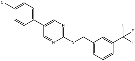 5-(4-CHLOROPHENYL)-2-([3-(TRIFLUOROMETHYL)BENZYL]SULFANYL)PYRIMIDINE Struktur