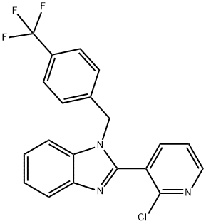 2-(2-CHLORO-3-PYRIDINYL)-1-[4-(TRIFLUOROMETHYL)BENZYL]-1H-1,3-BENZIMIDAZOLE Struktur