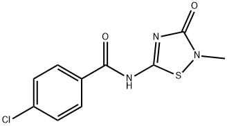 4-CHLORO-N-(2-METHYL-3-OXO-2,3-DIHYDRO-1,2,4-THIADIAZOL-5-YL)BENZENECARBOXAMIDE Struktur