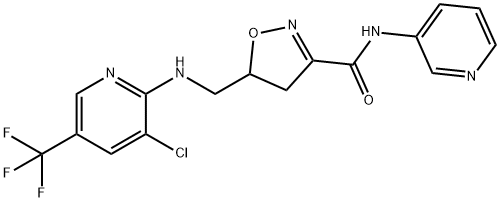 5-(([3-CHLORO-5-(TRIFLUOROMETHYL)-2-PYRIDINYL]AMINO)METHYL)-N-(3-PYRIDINYL)-4,5-DIHYDRO-3-ISOXAZOLECARBOXAMIDE Struktur