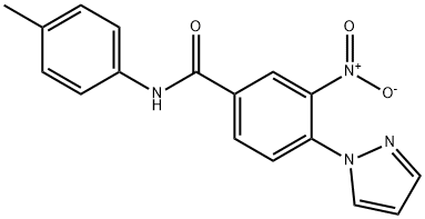 N-(4-METHYLPHENYL)-3-NITRO-4-(1H-PYRAZOL-1-YL)BENZENECARBOXAMIDE Struktur