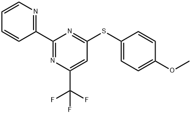 4-[(4-METHOXYPHENYL)SULFANYL]-2-(2-PYRIDINYL)-6-(TRIFLUOROMETHYL)PYRIMIDINE Struktur