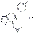 2-([(DIMETHYLAMINO)METHYLIDENE]AMINO)-3-[2-(4-METHYLPHENYL)-2-OXOETHYL]-1,3-THIAZOL-3-IUM BROMIDE Struktur