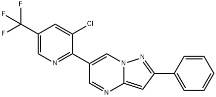 6-[3-CHLORO-5-(TRIFLUOROMETHYL)-2-PYRIDINYL]-2-PHENYLPYRAZOLO[1,5-A]PYRIMIDINE Struktur