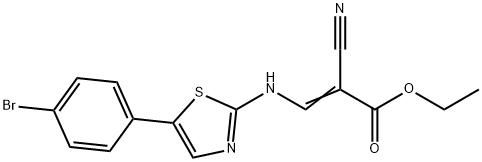 ETHYL 3-((3-(4-BROMOPHENYL)(2,5-THIAZOLYL))AMINO)-2-NITRILOPROP-2-ENOATE Struktur