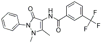 N-(2,3-DIMETHYL-5-OXO-1-PHENYL(3-PYRAZOLIN-4-YL))(3-(TRIFLUOROMETHYL)PHENYL)FORMAMIDE Struktur