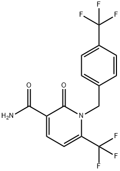 2-OXO-6-(TRIFLUOROMETHYL)-1-[4-(TRIFLUOROMETHYL)BENZYL]-1,2-DIHYDRO-3-PYRIDINECARBOXAMIDE Struktur