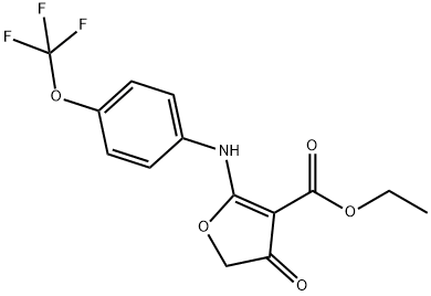 ETHYL 5-OXO-2-((4-(TRIFLUOROMETHOXY)PHENYL)AMINO)-3-OXOLENECARBOXYLATE Struktur