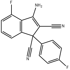 3-AMINO-4-FLUORO-1-(4-FLUOROPHENYL)-1H-INDENE-1,2-DICARBONITRILE Struktur