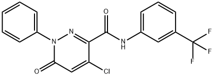 4-CHLORO-6-OXO-1-PHENYL-N-[3-(TRIFLUOROMETHYL)PHENYL]-1,6-DIHYDRO-3-PYRIDAZINECARBOXAMIDE Struktur