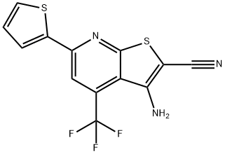 3-AMINO-6-THIOPHEN-2-YL-4-TRIFLUOROMETHYL-THIENO[2,3-B]PYRIDINE-2-CARBONITRILE Struktur