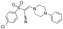 2-((4-CHLOROPHENYL)SULFONYL)-3-(4-PHENYLPIPERAZINYL)PROP-2-ENENITRILE Struktur