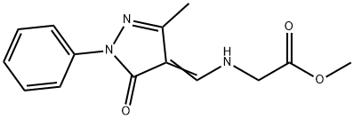 METHYL 2-([(3-METHYL-5-OXO-1-PHENYL-1,5-DIHYDRO-4H-PYRAZOL-4-YLIDEN)METHYL]AMINO)ACETATE Struktur