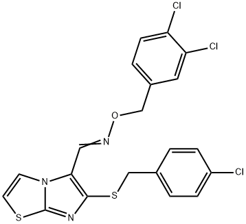 6-[(4-CHLOROBENZYL)SULFANYL]IMIDAZO[2,1-B][1,3]THIAZOLE-5-CARBALDEHYDE O-(3,4-DICHLOROBENZYL)OXIME Struktur