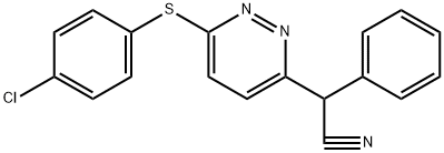 2-(6-[(4-CHLOROPHENYL)SULFANYL]-3-PYRIDAZINYL)-2-PHENYLACETONITRILE Struktur