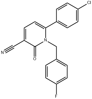 6-(4-CHLOROPHENYL)-1-(4-FLUOROBENZYL)-2-OXO-1,2-DIHYDRO-3-PYRIDINECARBONITRILE Struktur