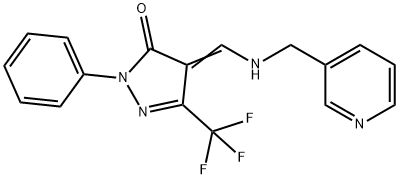 2-PHENYL-4-([(3-PYRIDINYLMETHYL)AMINO]METHYLENE)-5-(TRIFLUOROMETHYL)-2,4-DIHYDRO-3H-PYRAZOL-3-ONE Struktur