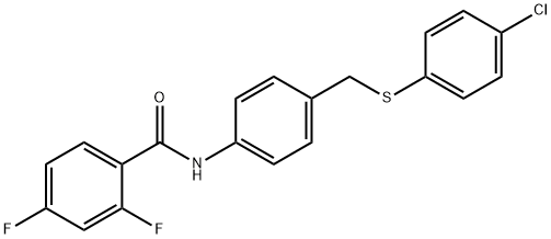 N-(4-([(4-CHLOROPHENYL)SULFANYL]METHYL)PHENYL)-2,4-DIFLUOROBENZENECARBOXAMIDE Struktur