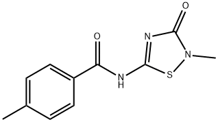 4-METHYL-N-(2-METHYL-3-OXO-2,3-DIHYDRO-1,2,4-THIADIAZOL-5-YL)BENZENECARBOXAMIDE Struktur