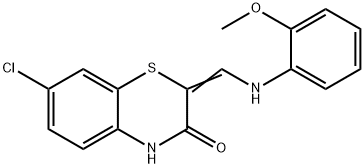 7-CHLORO-2-[(2-METHOXYANILINO)METHYLENE]-2H-1,4-BENZOTHIAZIN-3(4H)-ONE Struktur