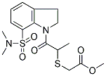 [2-[2-[7-(DIMETHYLAMINOSULPHONYL)-2,3-DIHYDROINDOL-1-YL]-1-METHYL-2-OXOETHYL]THIO]ACETIC ACID, METHYL ESTER Struktur