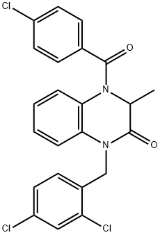 4-(4-CHLOROBENZOYL)-1-(2,4-DICHLOROBENZYL)-3-METHYL-3,4-DIHYDRO-2(1H)-QUINOXALINONE Struktur