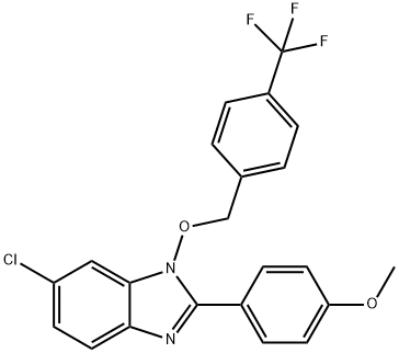 4-(6-CHLORO-1-([4-(TRIFLUOROMETHYL)BENZYL]OXY)-1H-1,3-BENZIMIDAZOL-2-YL)PHENYL METHYL ETHER Struktur