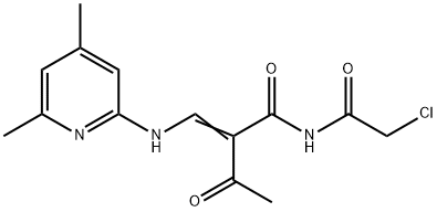 2-ACETYL-N-(2-CHLOROACETYL)-3-[(4,6-DIMETHYL-2-PYRIDINYL)AMINO]ACRYLAMIDE Struktur