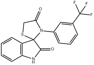 3'-(3-TRIFLUOROMETHYLPHENYL)SPIRO(2,3-DIHYDRO-1H-INDOLE-3,2-THIAZOLIDINE)-2,4'-DIONE Struktur