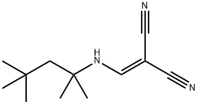 (((1,1,3,3-TETRAMETHYLBUTYL)AMINO)METHYLENE)METHANE-1,1-DICARBONITRILE Struktur