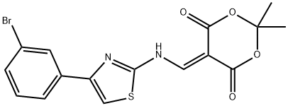 5-(((4-(3-BROMOPHENYL)(2,5-THIAZOLYL))AMINO)METHYLENE)-2,2-DIMETHYL-1,3-DIOXANE-4,6-DIONE Struktur