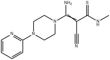 3-AMINO-2-CYANO-N-METHYL-3-[4-(2-PYRIDINYL)PIPERAZINO]-2-PROPENETHIOAMIDE Struktur