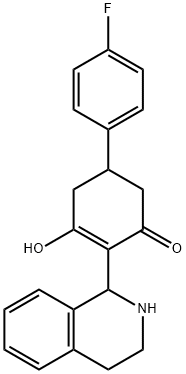 5-(4-FLUOROPHENYL)-3-HYDROXY-2-(1,2,3,4-TETRAHYDRO-1-ISOQUINOLINYL)-2-CYCLOHEXEN-1-ONE Struktur