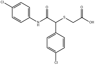 2-([2-(4-CHLOROANILINO)-1-(4-CHLOROPHENYL)-2-OXOETHYL]SULFANYL)ACETIC ACID Struktur