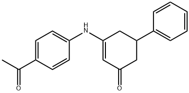 3-((4-ACETYLPHENYL)AMINO)-5-PHENYLCYCLOHEX-2-EN-1-ONE Struktur