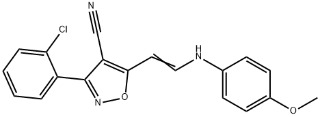 3-(2-CHLOROPHENYL)-5-[2-(4-METHOXYANILINO)VINYL]-4-ISOXAZOLECARBONITRILE Struktur