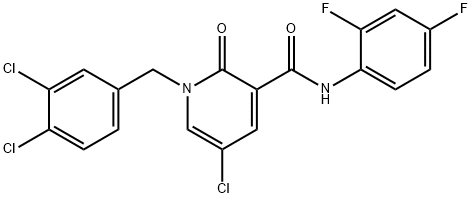 5-CHLORO-1-(3,4-DICHLOROBENZYL)-N-(2,4-DIFLUOROPHENYL)-2-OXO-1,2-DIHYDRO-3-PYRIDINECARBOXAMIDE Struktur