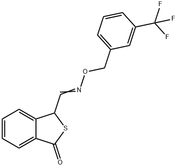 3-OXO-1,3-DIHYDRO-2-BENZOTHIOPHENE-1-CARBALDEHYDE O-[3-(TRIFLUOROMETHYL)BENZYL]OXIME Struktur