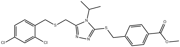 METHYL 4-([(5-([(2,4-DICHLOROBENZYL)SULFANYL]METHYL)-4-ISOPROPYL-4H-1,2,4-TRIAZOL-3-YL)SULFANYL]METHYL)BENZENECARBOXYLATE Struktur