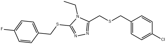 3-([(4-CHLOROBENZYL)SULFANYL]METHYL)-4-ETHYL-5-[(4-FLUOROBENZYL)SULFANYL]-4H-1,2,4-TRIAZOLE Struktur