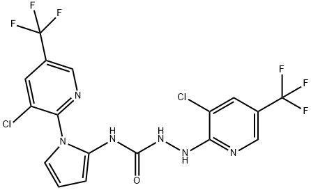 2-[3-CHLORO-5-(TRIFLUOROMETHYL)-2-PYRIDINYL]-N-(1-[3-CHLORO-5-(TRIFLUOROMETHYL)-2-PYRIDINYL]-1H-PYRROL-2-YL)-1-HYDRAZINECARBOXAMIDE Struktur