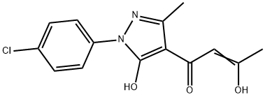 1-[1-(4-CHLOROPHENYL)-5-HYDROXY-3-METHYL-1H-PYRAZOL-4-YL]-3-HYDROXY-2-BUTEN-1-ONE Struktur