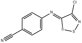 4-([(5Z)-4-CHLORO-5H-1,2,3-DITHIAZOL-5-YLIDENE]AMINO)BENZONITRILE Struktur