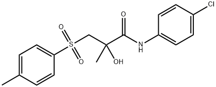 N-(4-CHLOROPHENYL)-2-HYDROXY-2-METHYL-3-[(4-METHYLPHENYL)SULFONYL]PROPANAMIDE Struktur