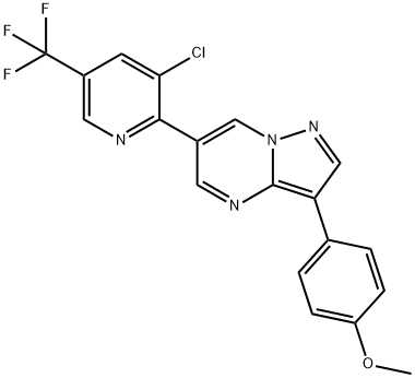 4-(6-[3-CHLORO-5-(TRIFLUOROMETHYL)-2-PYRIDINYL]PYRAZOLO[1,5-A]PYRIMIDIN-3-YL)PHENYL METHYL ETHER Struktur